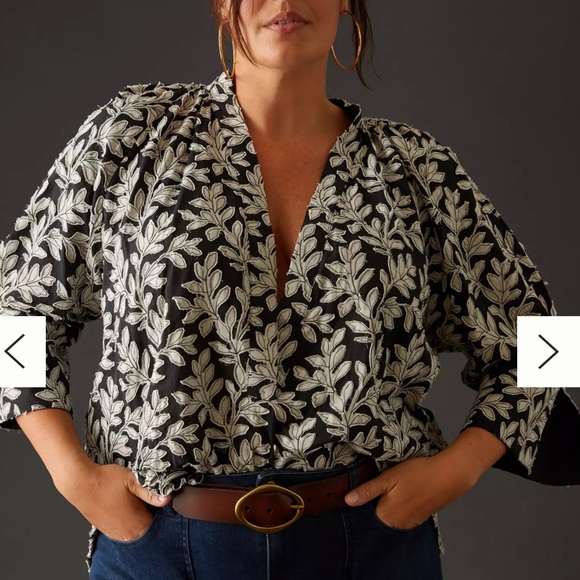 Anthropologie B&W Popover Blouse - Picture 7 of 16
